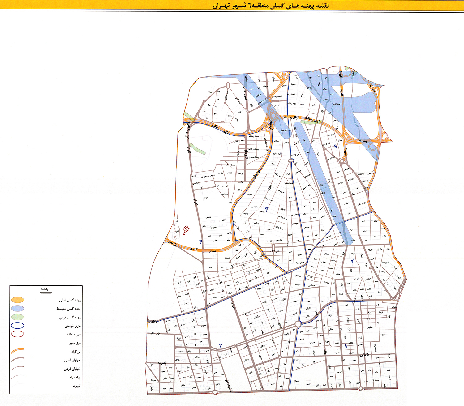 نقشه گسل تهران